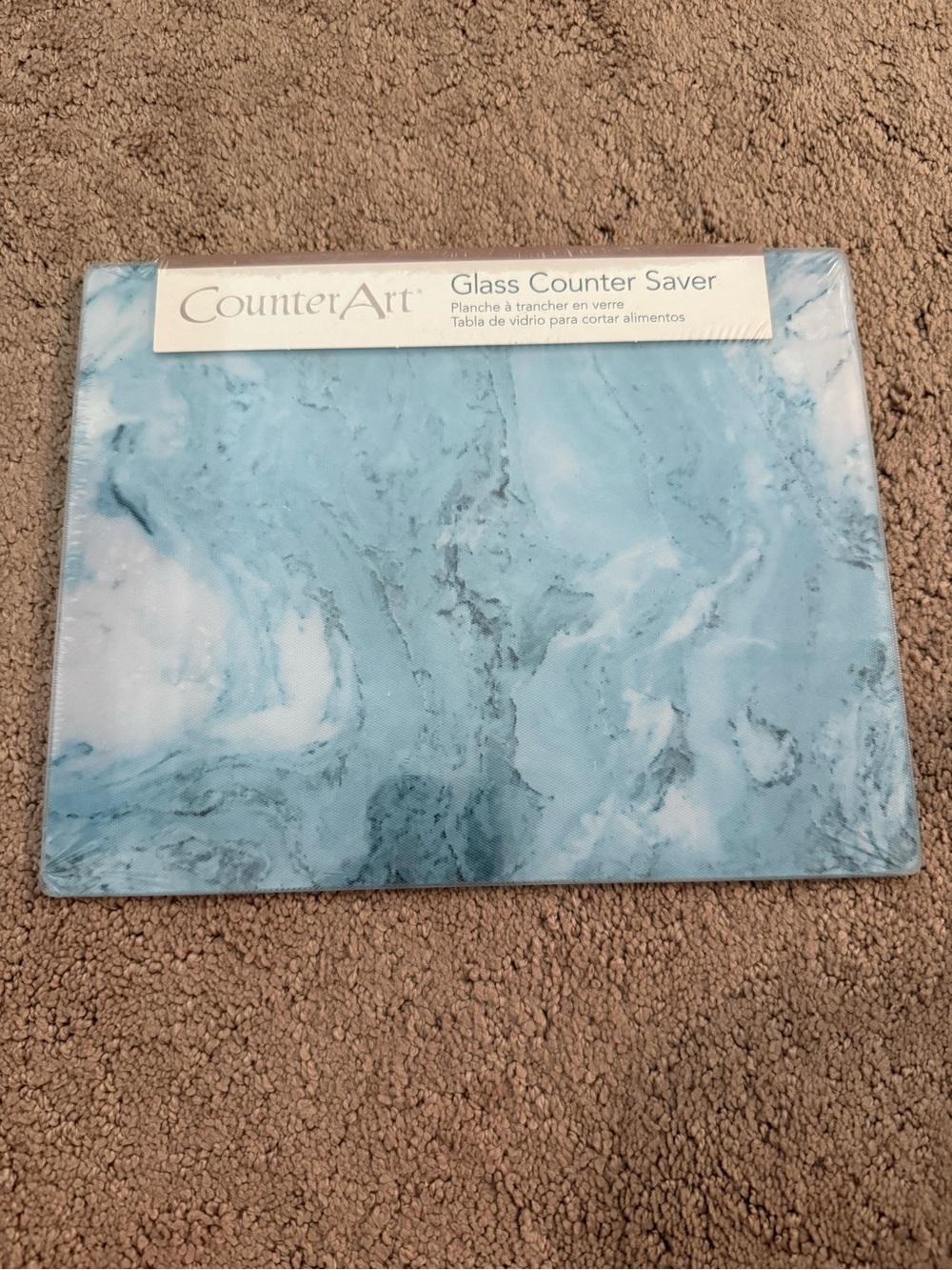 NWT CounterArt | Blue Marble Glass Counter Saver